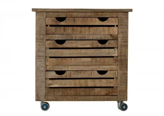 Rustic Ice Box Dresser Cabinet with 3 Drawers on rollers - popular handicrafts